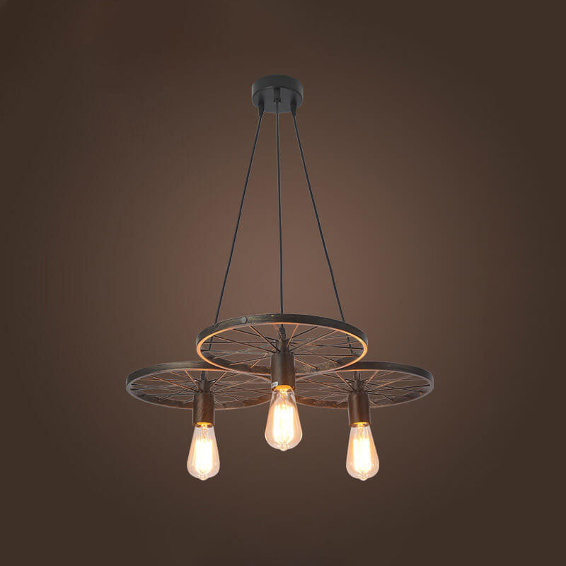 Industrial Creative Personality Wrought Iron Wheels 1/3/6-light Chandelier