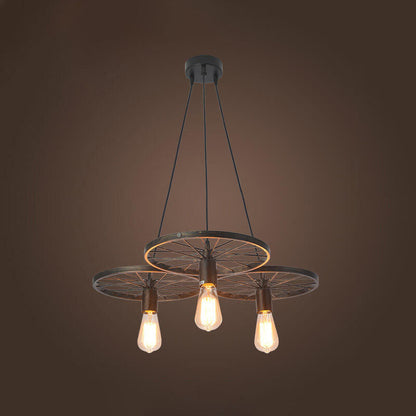 Industrial Creative Personality Wrought Iron Wheels 1/3/6-light Chandelier
