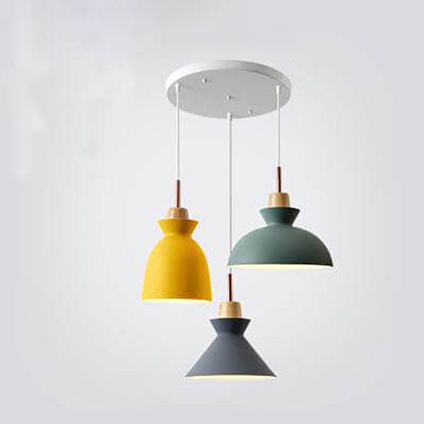 Nordic Macaron Metal 3-light Chandelier