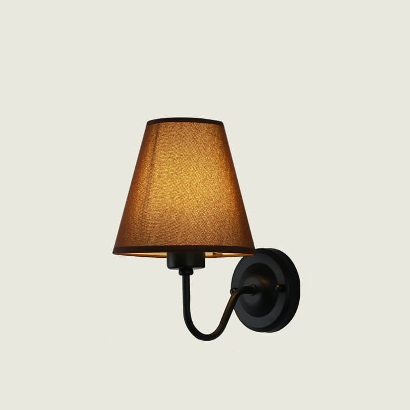 Modern Fabric Bell Shade Bend Arm 1-Light Wall Sconce Lamp Lumendat