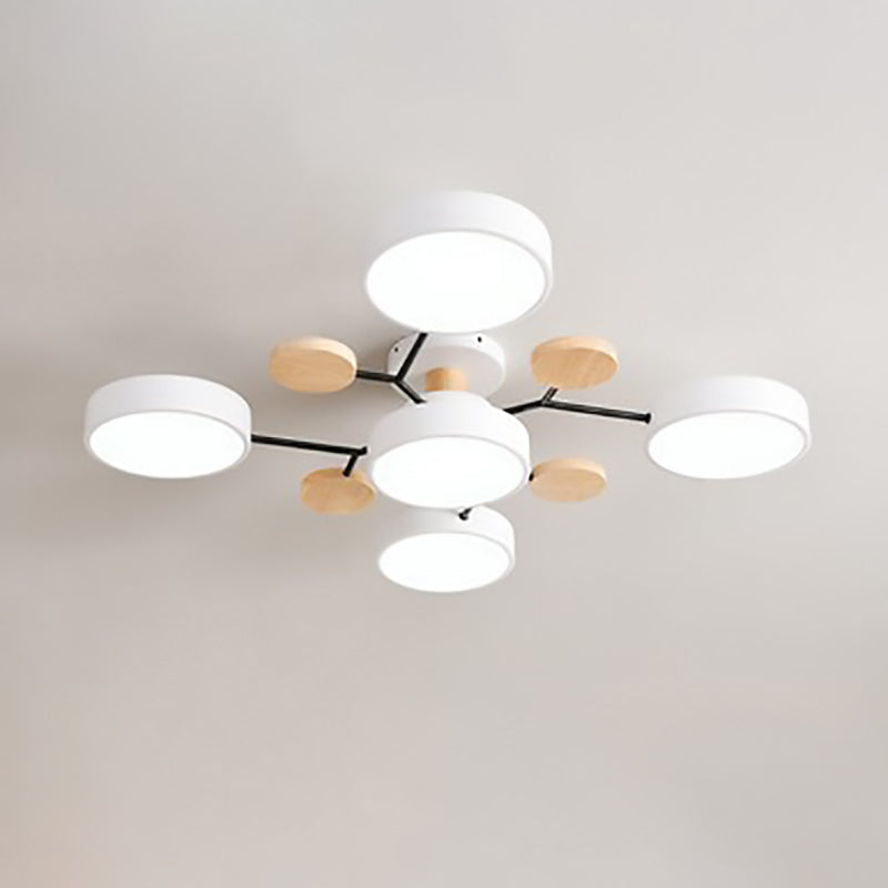 Contemporary Scandinavian Round Molecule Branch Design LED Semi-Flush Mount Ceiling Light For Living Room Lumendat