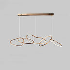 Contemporary Nordic Stainless Steel Round Toroidal LED Chandeliers for Dining Room Lumendat