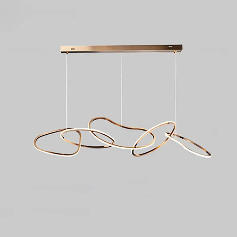 Contemporary Nordic Stainless Steel Round Toroidal LED Chandeliers for Dining Room Lumendat