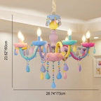 Modern Children's Princess Macaroon Candelabra Crystal Glass 5/6/8/10/12/15 Light Chandelier Lumendat