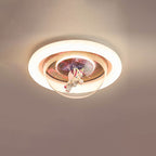 Lumendat Contemporary Creative Cartoon Pink Astronaut Unicorn Round Acrylic Resin LED Flush Mount Ceiling Light For Bedroom Lumendat
