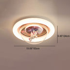 Lumendat Contemporary Creative Cartoon Pink Astronaut Unicorn Round Acrylic Resin LED Flush Mount Ceiling Light For Bedroom Lumendat