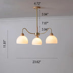 Nordic Japanese Glass Round Wood 3/6/8 Light Chandelier Lumendat