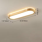 Traditional Japanese Rectangular Solid Wood Acrylic LED Flush Mount Ceiling Light For Living Room Lumendat