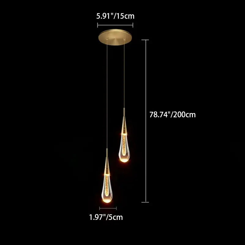 Contemporary Scandinavian Water Drops Iron Aluminum Crystal LED Chandelier for Bedroom Lumendat
