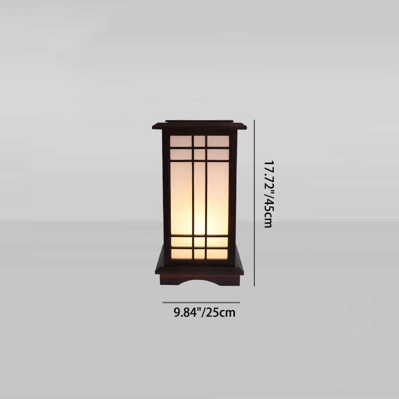 Traditional Chinese Rectangular Parchment Wood 1-Light Standing Floor Lamp For Entertainment Rooms Lumendat