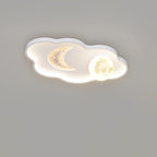 Lumendat Contemporary Creative Resin Moon Astronaut Acrylic Cloud Shape LED Kids Flush Mount Ceiling Light For Living Room Lumendat