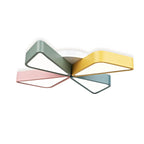 Lumendat Modern Childlike Triangular Windmill Iron Acrylic Eye Protection Flush Mount Ceiling Light Lumendat