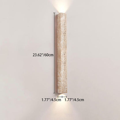 Traditional Japanese Long Strip Yellow Travertine 2-Lights For Hallway