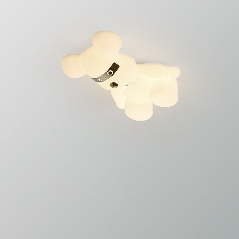 Lumendat Contemporary Creative Cartoon Animal Bear Acrylic Shape Iron LED Kids Flush Mount Ceiling Light For Bedroom Lumendat
