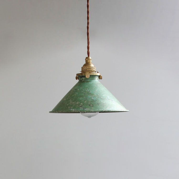Contemporary Industrial Cone Iron Copper 1-light Pendant Light for Living Room