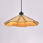 Japanese Retro Solid Wood Hollow Umbrella Shade 1-Light Pendant Light