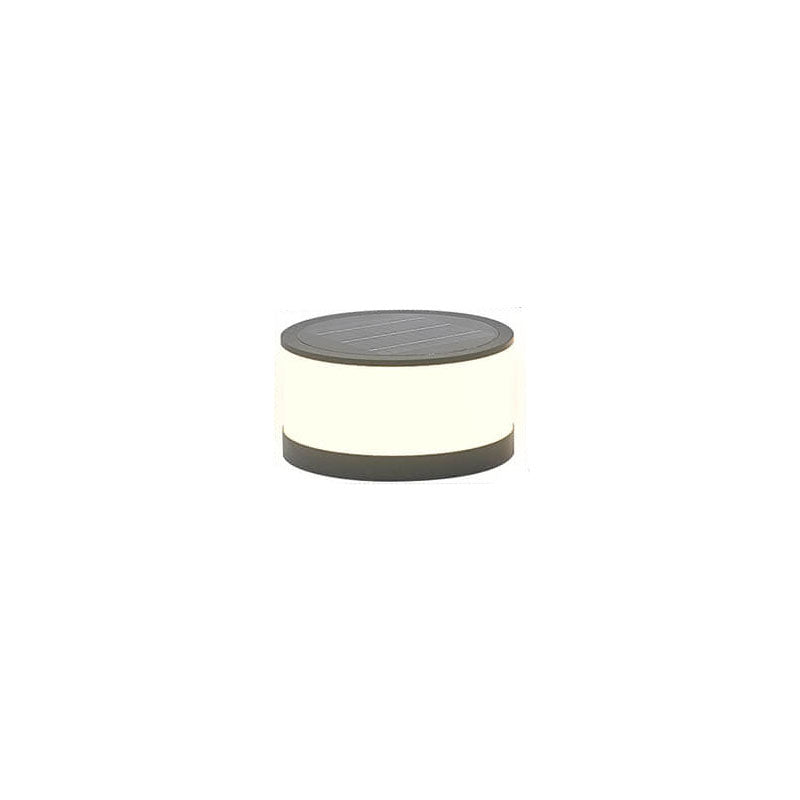 Modern Minimalist Solar Outdoor Round Column Post Head LED Waterproof Landscape Light for Garden Lumendat