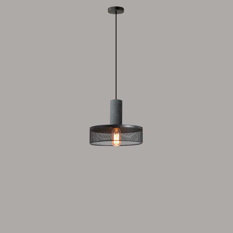 Contemporary Industrial Cylindrical Tapered Cement Iron 1-light Pendant Light for Living Room Lumendat