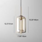 Contemporary Nordic Iron Glass Round Geometric Jar 1-Light Pendant Light For Living Room & Bedroom Lumendat