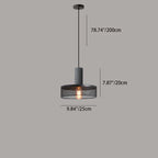 Contemporary Industrial Cylindrical Tapered Cement Iron 1-light Pendant Light for Living Room Lumendat