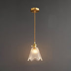 Modern Luxury Glass Bell Shade Brass 1-light Pendant Light BulbSquare
