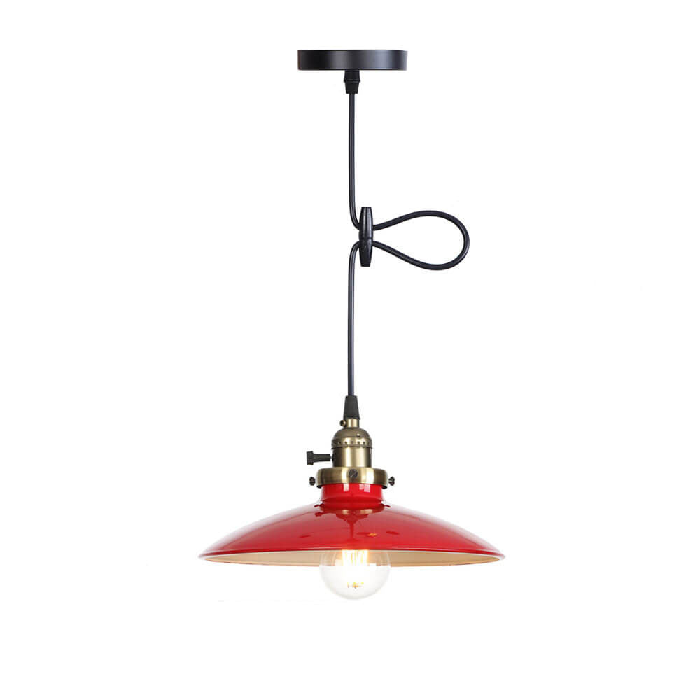 Industrial Iron Multicolor Bowl 1-light Pendant Light BulbSquare
