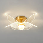 Creative Gold Double Layer Overlap Design LED Semi-flush Mount Light