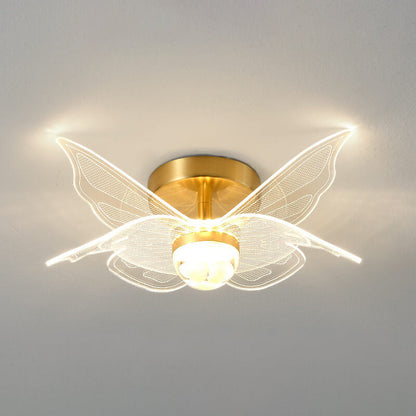 Creative Gold Double Layer Overlap Design LED Semi-flush Mount Light