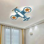 Lumendat Contemporary Creative Hardware Kids Aircraft LED Downrods Ceiling Fan Light For Bedroom Lumendat