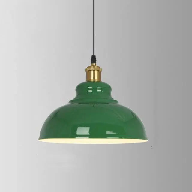 Industrial Vintage Green Iron Dome Cone 1-light Pendant Light Lumendat