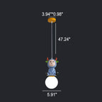 Lumendat Nordic Cartoon Resin Rocket Snowman 1-Light Kids Pendant Light Lumendat