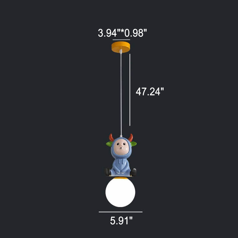 Lumendat Nordic Cartoon Resin Rocket Snowman 1-Light Kids Pendant Light Lumendat