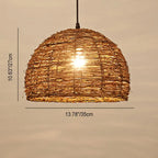 Retro Rattan Weaving Dome 1-light Pendant Light Lumendat