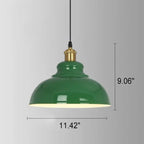 Industrial Vintage Green Iron Dome Cone 1-light Pendant Light Lumendat