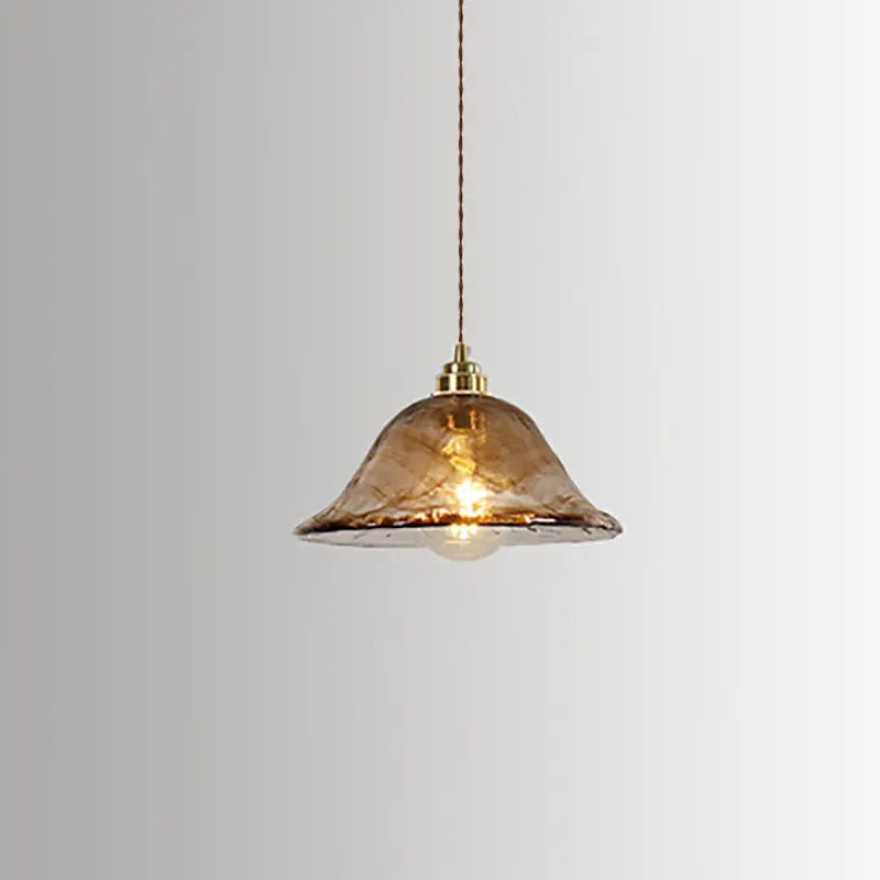 Vintage Amber Glass 1-light Pendant Light BulbSquare