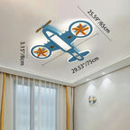 Lumendat Contemporary Creative Hardware Kids Aircraft LED Downrods Ceiling Fan Light For Bedroom Lumendat