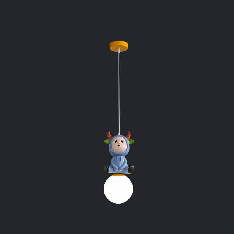 Lumendat Nordic Cartoon Resin Rocket Snowman 1-Light Kids Pendant Light Lumendat