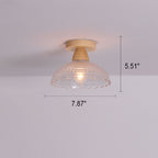 Japanese Minimalist Log Glass 1-light Semi-flush Mount Light BulbSquare