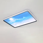 Modern Simplicity Iron Acrylic Round Square Rectangular Sunny Sky LED Flush Mount Ceiling Light For Living Room Lumendat