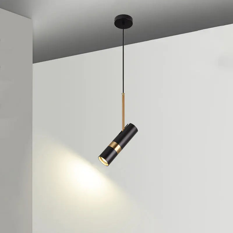 Contemporary Nordic Simplicity Metal Long Barrel 1-light Pendant Light for Bedroom BulbSquare