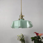 Traditional Japanese Cream Petal Glass Iron 1-light Pendant Light for Dining Room BulbSquare