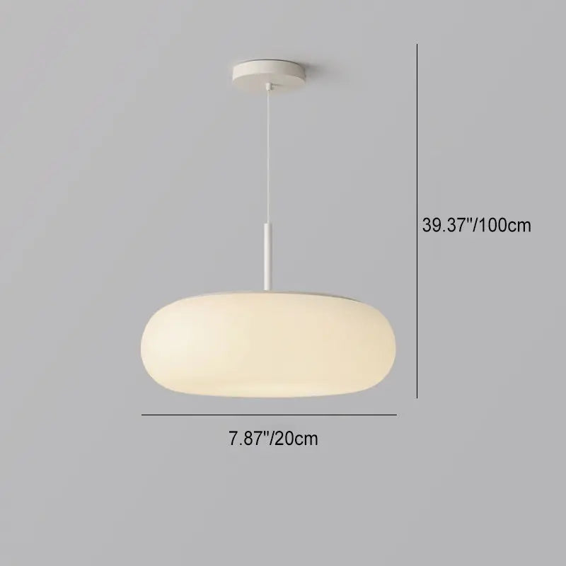 Modern Minimalist Oval Iron Pe LED Pendant Light for Living Room BulbSquare