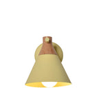 Nordic Solid Wood Macaron Cone Shade 1-Light  Wall Sconce Lamp