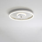 Contemporary Nordic Round Iron Silicone Aluminum Invisible LED Flush Mount Ceiling Fan Light For Living Room & Bedroom Lumendat