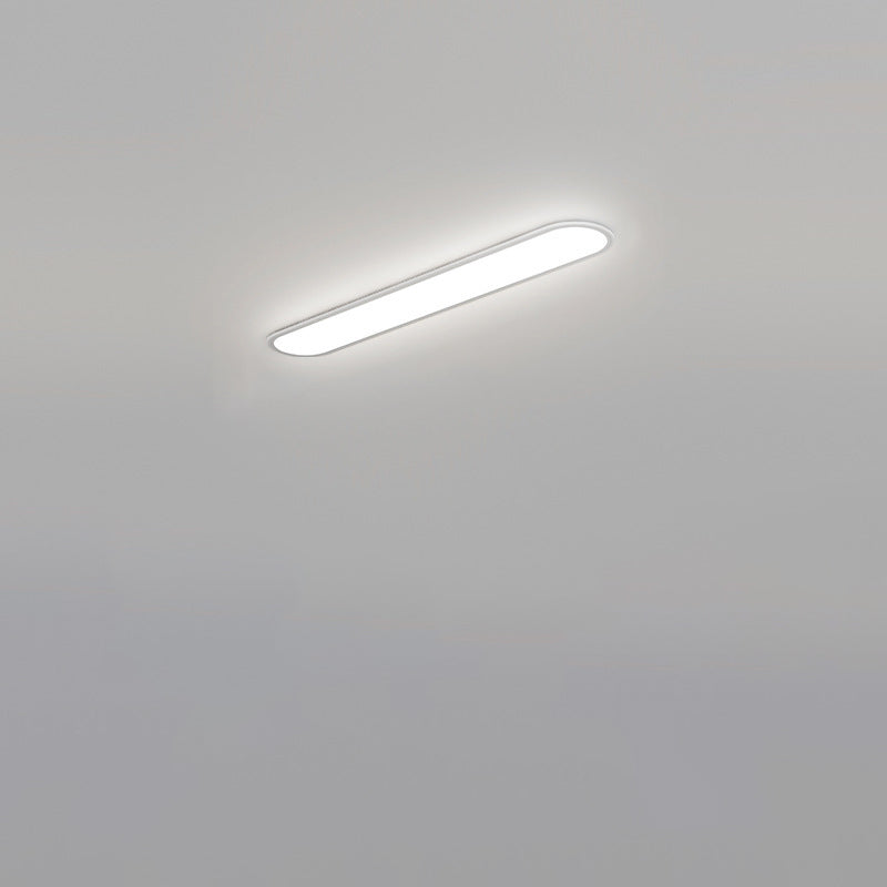 Modern Minimalist Iron Aluminum Acrylic Strip Elliptical LED Flush Mount Ceiling Light for Hallway