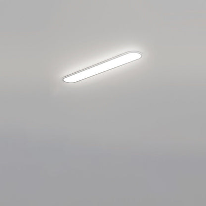 Modern Minimalist Iron Aluminum Acrylic Strip Elliptical LED Flush Mount Ceiling Light for Hallway