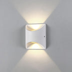 Modern Minimalist Solid Color Aluminum Square Outdoor Waterproof LED Wall Sconce Lamp Lumendat