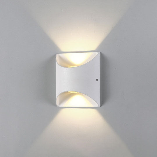Modern Minimalist Solid Color Aluminum Square Outdoor Waterproof LED Wall Sconce Lamp Lumendat
