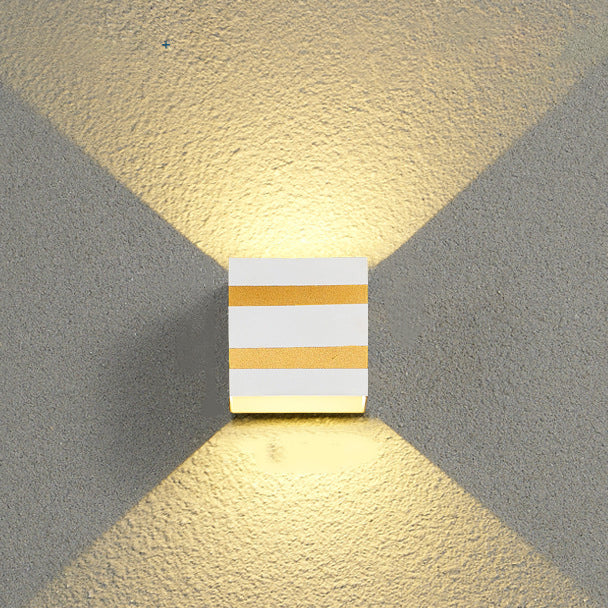 Outdoor Minimalist Square Cube Aluminum Waterproof LED Wall Sconce Lamp Lumendat
