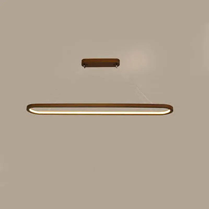 Modern Chinese Solid Wood Round Ring Frame Island Light LED Chandelier Lumendat